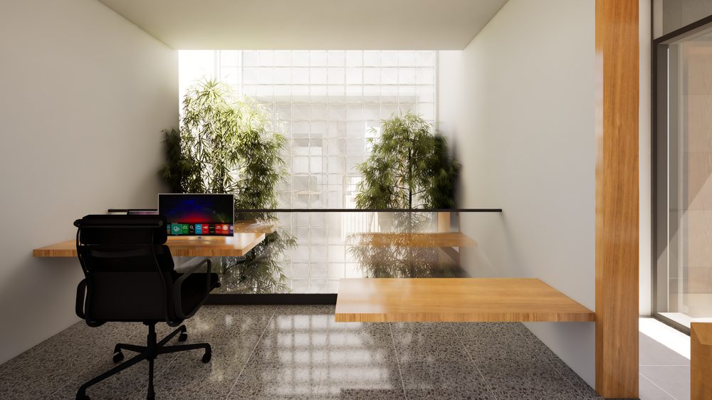 H-497 — Workspace against the light wall