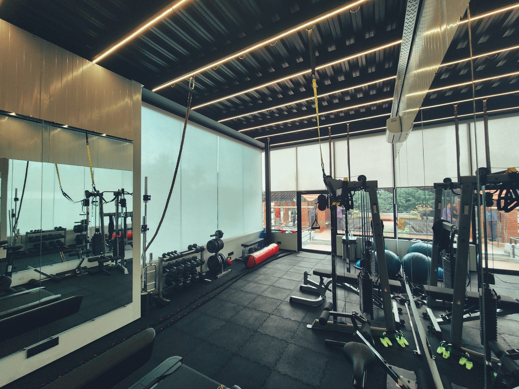 H-12 Walton Road — The glass-walled gym on the terrace