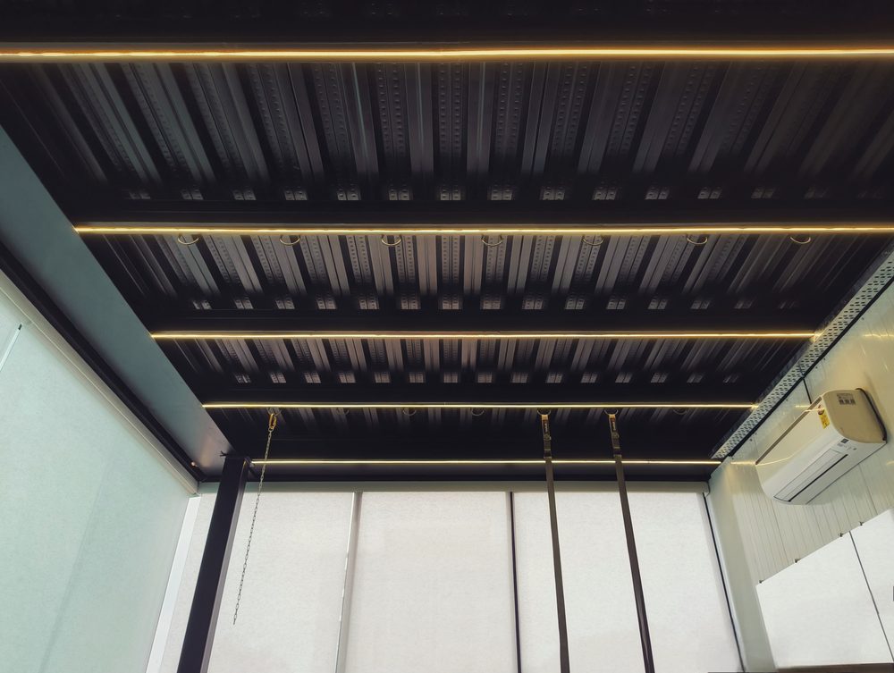H-12 Walton Road — Deck soffit and light lines