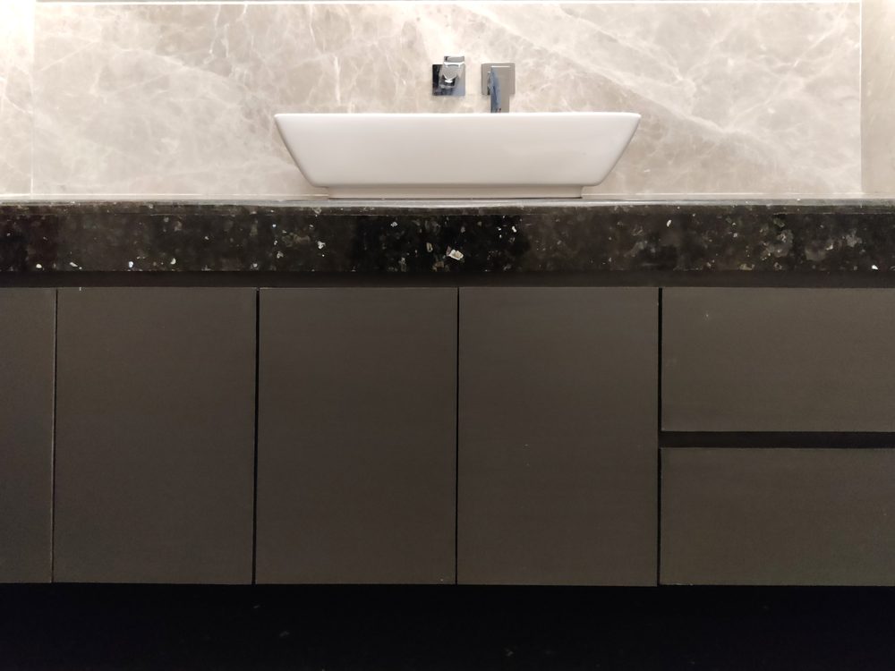 H-12 Walton Road — Vanity in grey marble
