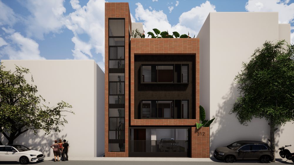 House of Volumes — Design render, street corner