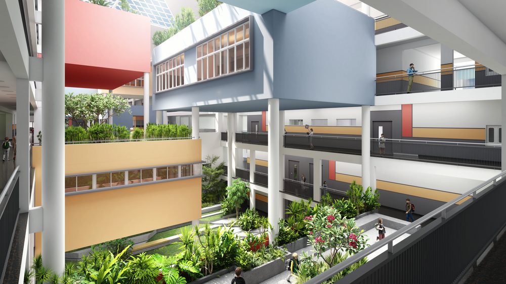 NPS — Courtyard terraces, render